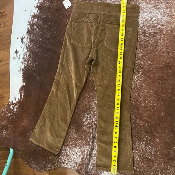 Free People Velvet Crop Slim Flare Pants Brown Size Small Holiday Party Pant - Picture 9 of 16